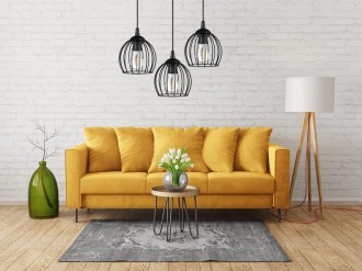 Lampa wisząca loft druciana bombka