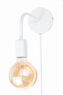 Kinkiet biały loft z włącznikiem na kablu WST052