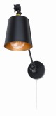 Kinkiet regulowany czarny metalowy LOFT łańcuszek