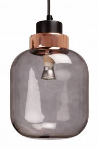 Lampa wisząca szklana grafitowa Frasco