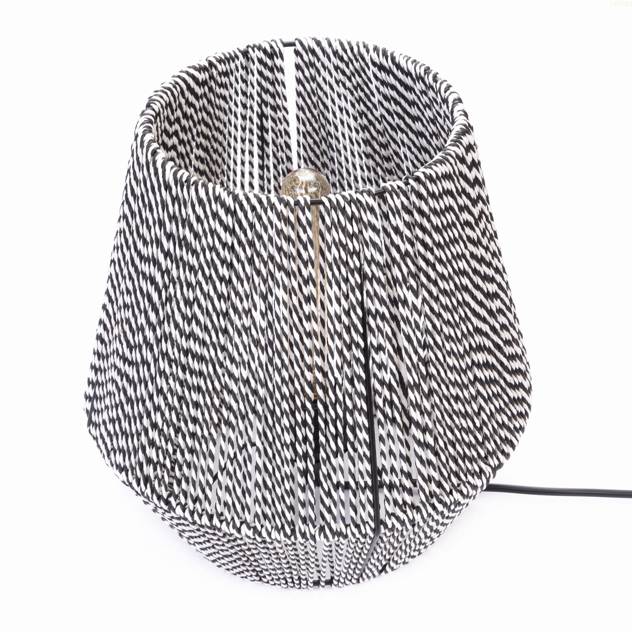 Lampa stojąca strunowa pleciona BOHO zebra