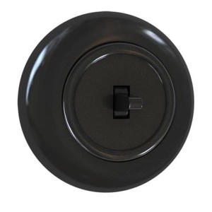 Włącznik pojedynczy schodowy z ramką czarny LOFT