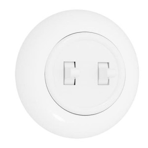 Włącznik podwójny z ramką biały EX1 LOFT