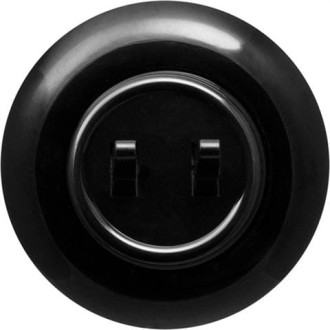 Włącznik podwójny schodowy z ramką czarny LOFT