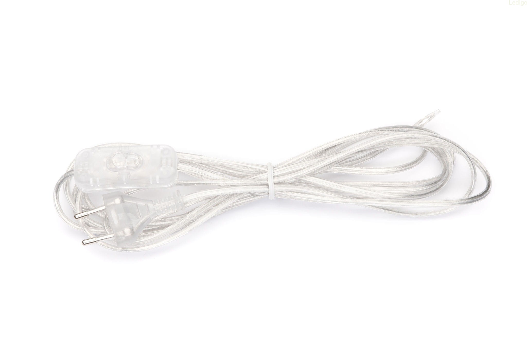 Przewód kabel z wtyczką PCV 4m transparentny przezroczysty