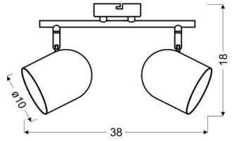 Lampa sufitowa listwa biały 2xE14 AZURO