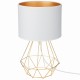 Lampka nocna złota biały abażur walec Oro