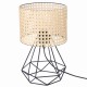 Lampka nocna czarny stelaż abażur rattan