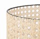 Lampka nocna czarny stelaż abażur rattan