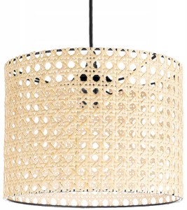 Lampa wisząca abażur rattanowy mały walec
