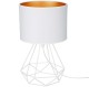 Lampka nocna biały stelaż biały abażur Oro