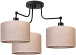 Lampa sufitowa żyrandol 3 abażury len natura
