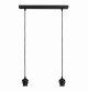 Lampa podwójna listwa czarna wisząca gwint E27