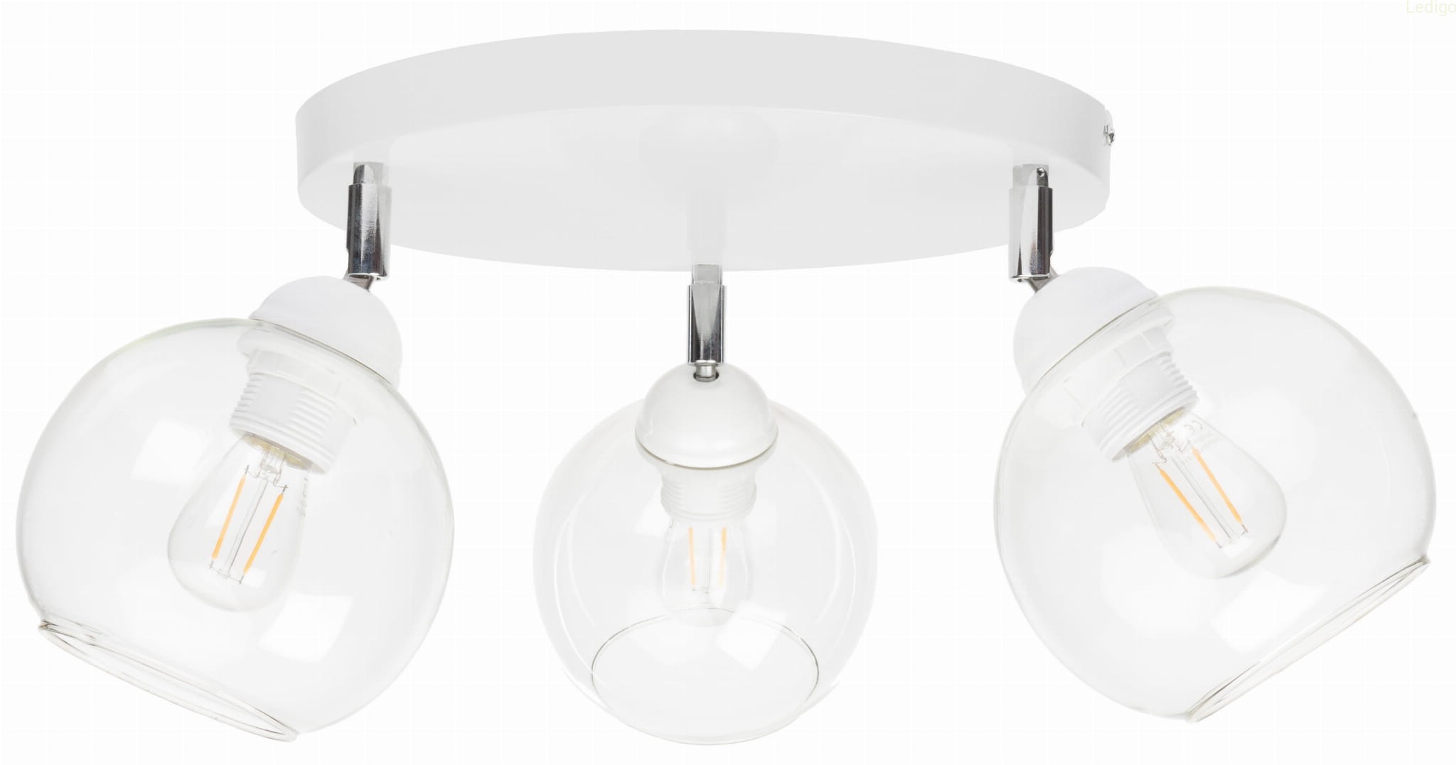 Lampa sufitowa plafon potrójna kulka Venus przezroczysta