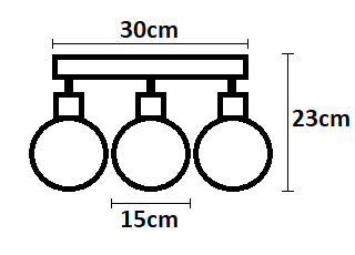 Lampa sufitowa plafon potrójna kulka Venus przezroczysta