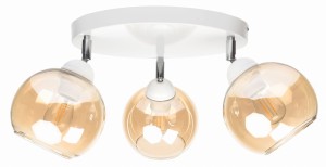 Lampa sufitowa plafon potrójna kulka Venus bursztynowa
