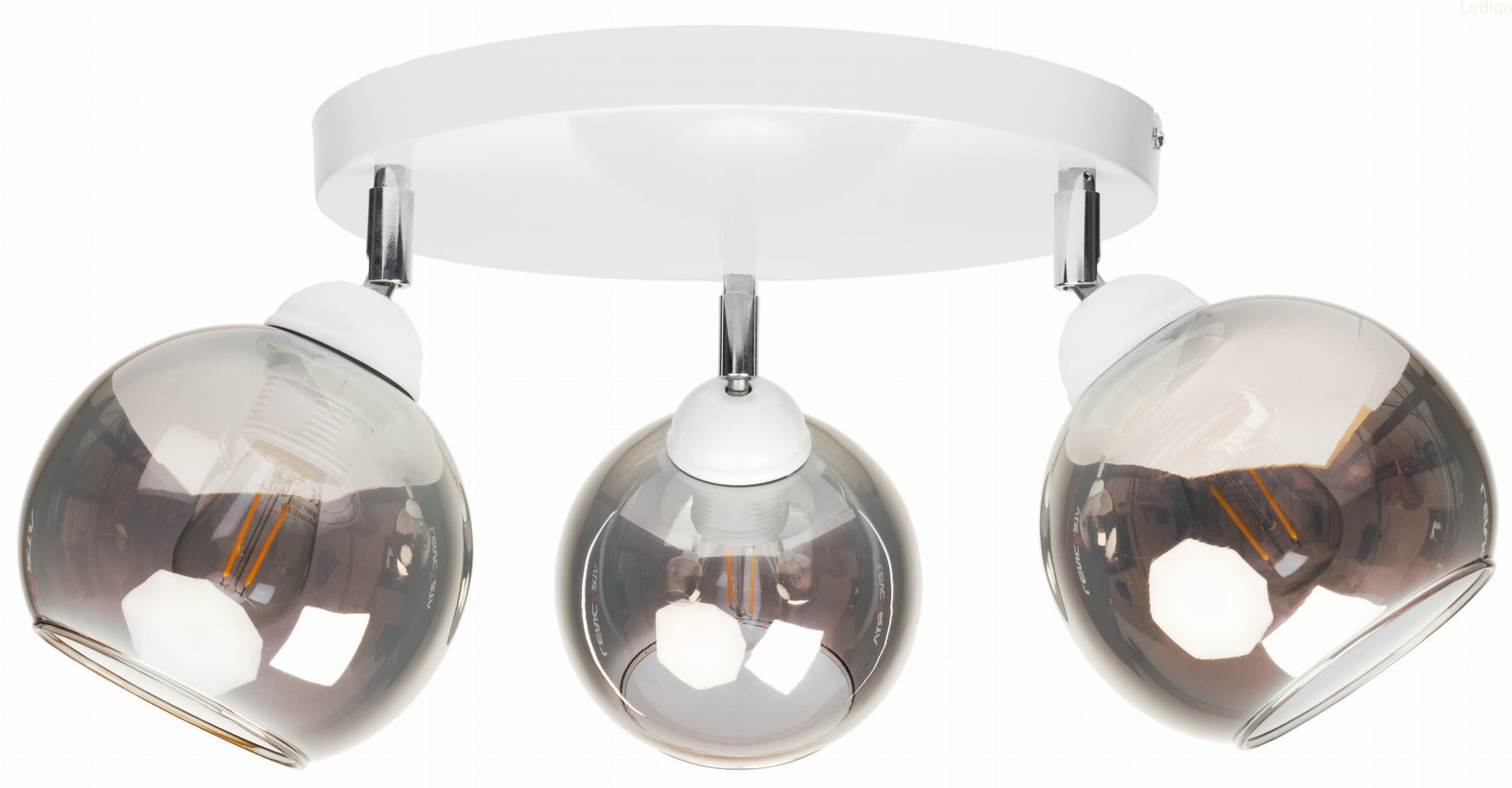 Lampa sufitowa plafon potrójna kulka Venus Grafit