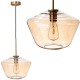 Lampa wisząca szklana bursztynowa PARIS duża