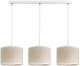 Lampa potrójna listwa biała abażur len naturalny