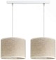 Lampa podwójna listwa biała abażur len naturalny