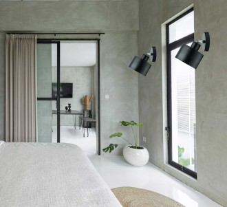 Kinkiet mały czarny ezo okrąg z kubełkiem