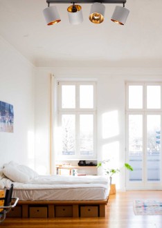 Lampa sufitowa listwa 4 szara abażur Oro LED