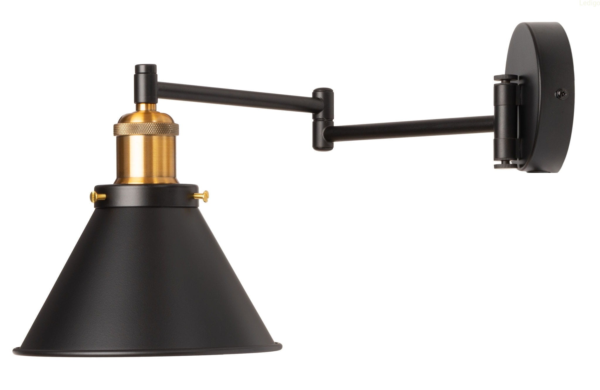 Kinkiet regulowany metalowy wysuwany Edison Antic Brass