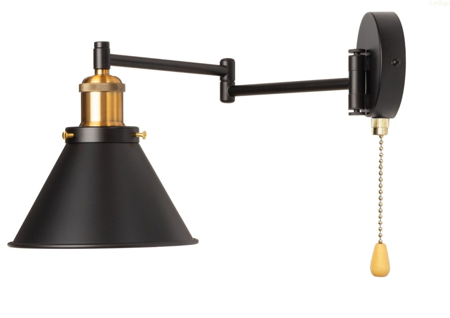 Kinkiet regulowany metalowy wysuwany łańcuszek Antic Brass