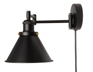 Kinkiet regulowany wysuwany z kablem Matt Black