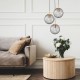 Lampa wisząca sufitowa szklana PANDORA bordowa