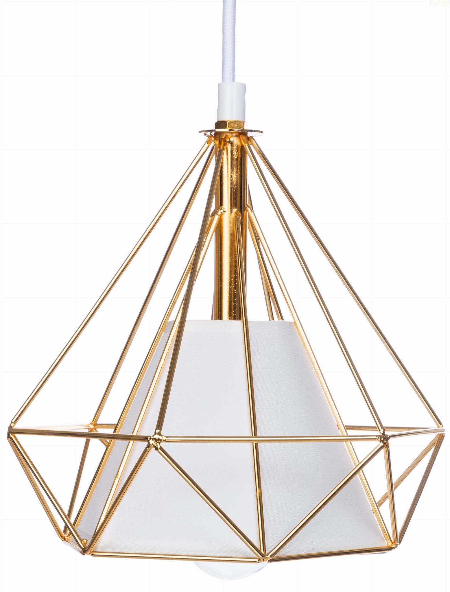 Lampa wisząca druciana LOFT GEO S ZŁOTA