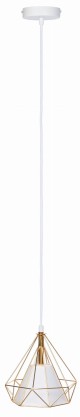 Lampa wisząca druciana LOFT GEO S ZŁOTA
