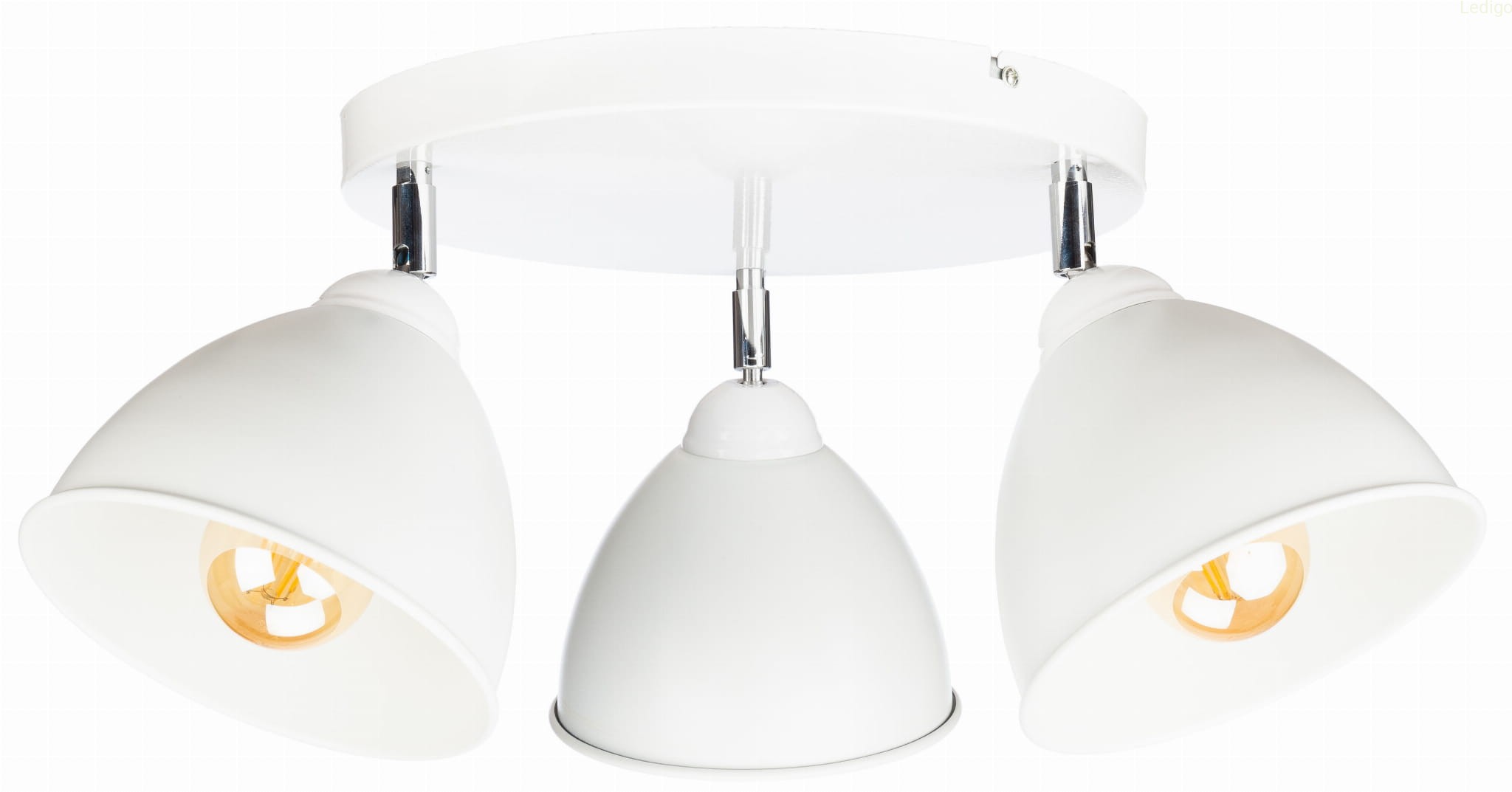 Lampa sufitowa biały plafon potrójny okrągły stożek