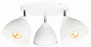Lampa sufitowa biały plafon potrójny okrągły stożek