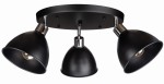 Lampa sufitowa czarny plafon potrójny okrągły stożek