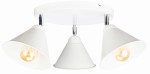 Lampa sufitowa biały plafon potrójny mały stożek
