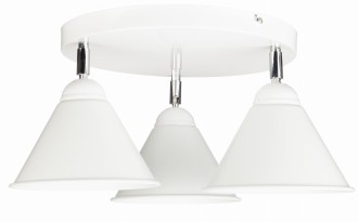 Lampa sufitowa biały plafon potrójny mały stożek