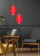 Lampa wisząca szklana czerwona nowoczesna EP017