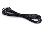 Przewód w oplocie kabel z wtyczką 3m czarny