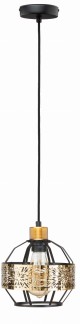 Lampa wisząca witrażowa WSP04A1 czarna metalowa