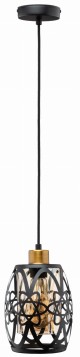 Lampa wisząca witrażowa WSP07A1 czarna metalowa
