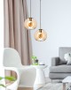 Lampa wisząca szklana bursztynowa PARIS Kula