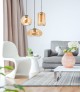 Lampa wisząca szklana bursztynowa PARIS Kula
