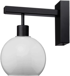 Kinkiet ścienny metalowy czarny klosz Venus Milky