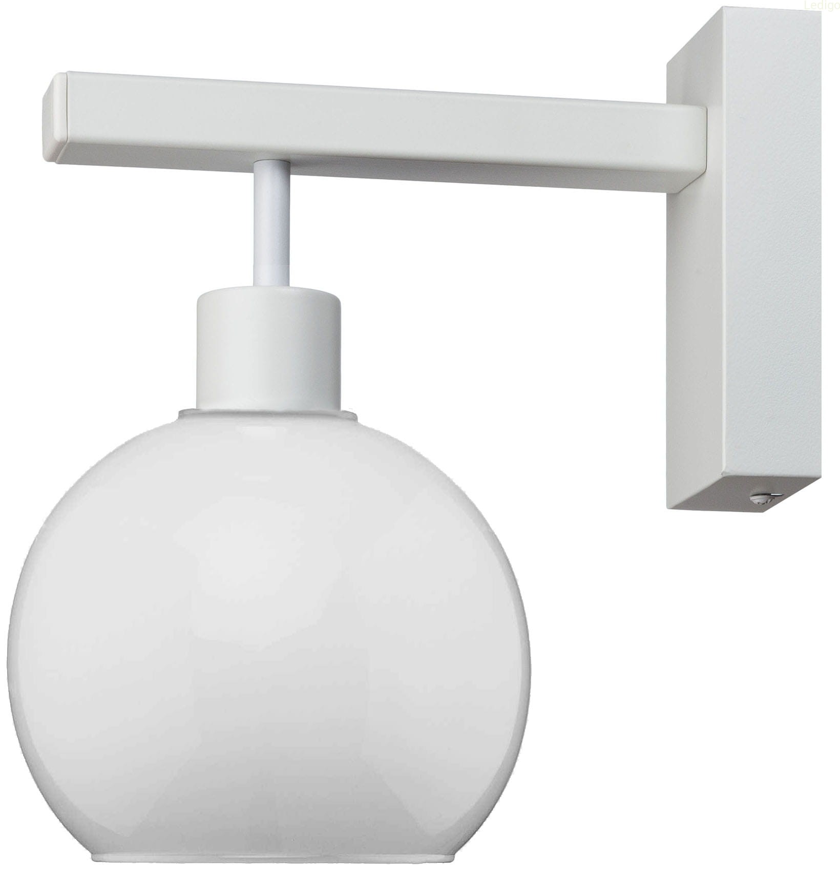 Kinkiet ścienny metalowy biały klosz Venus Milky