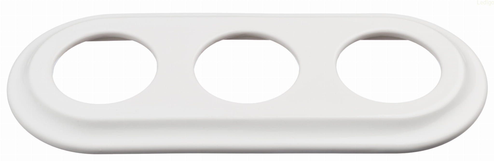 Ramka ceramiczna potrójna biała