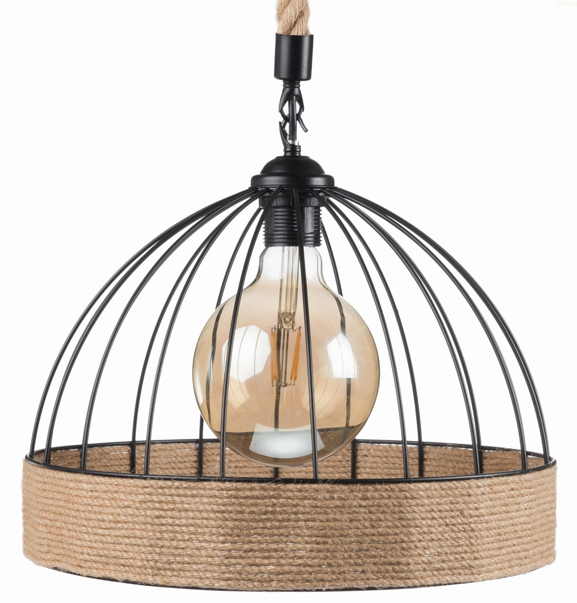 Lampa wisząca jutowa KOPUŁA boho
