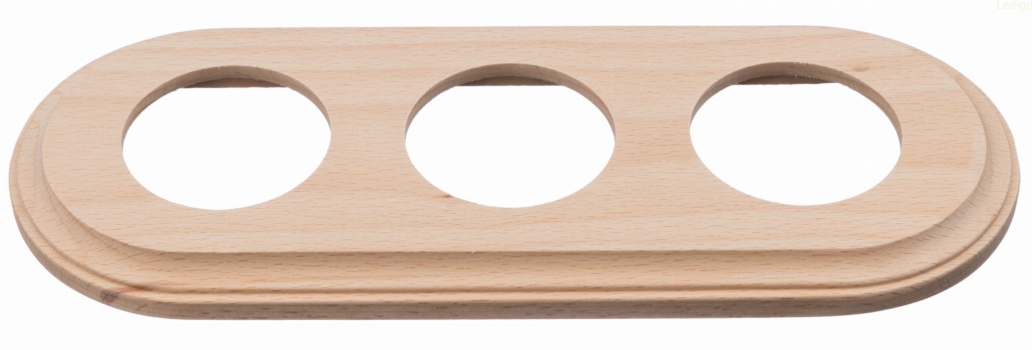 Ramka drewniana 3 do gniazd i włączników podtynkowych