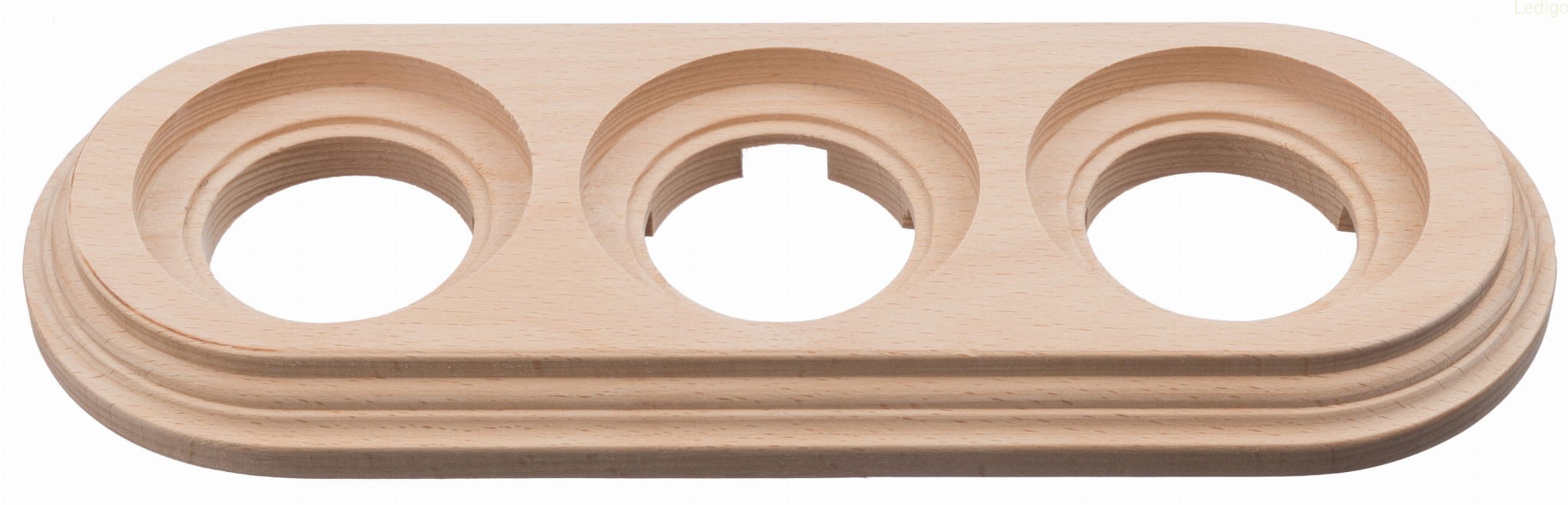 Ramka drewniana 3 do gniazd i włączników natynkowych