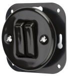 Włącznik podtynkowy ceramiczny schodowy podwójny do ramki czarny